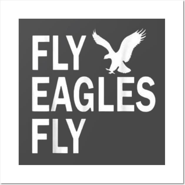 Fly Eagles Fly Vintage Flying Bird Inspirational Hawk Fan Wall Art by MARBBELT